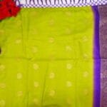Mayura Silk With Peacock Butties-MB464(Parrot Green To Purple) - Image 2
