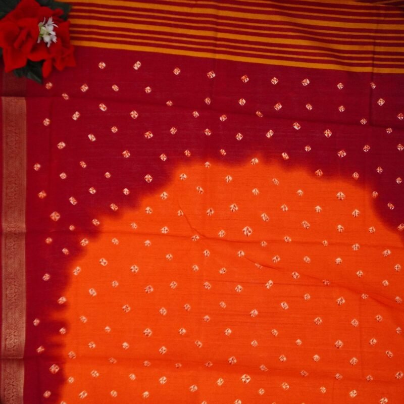 Mangalam Silk Bigg Border(Orange to Maroon red)-MB575 - Image 3