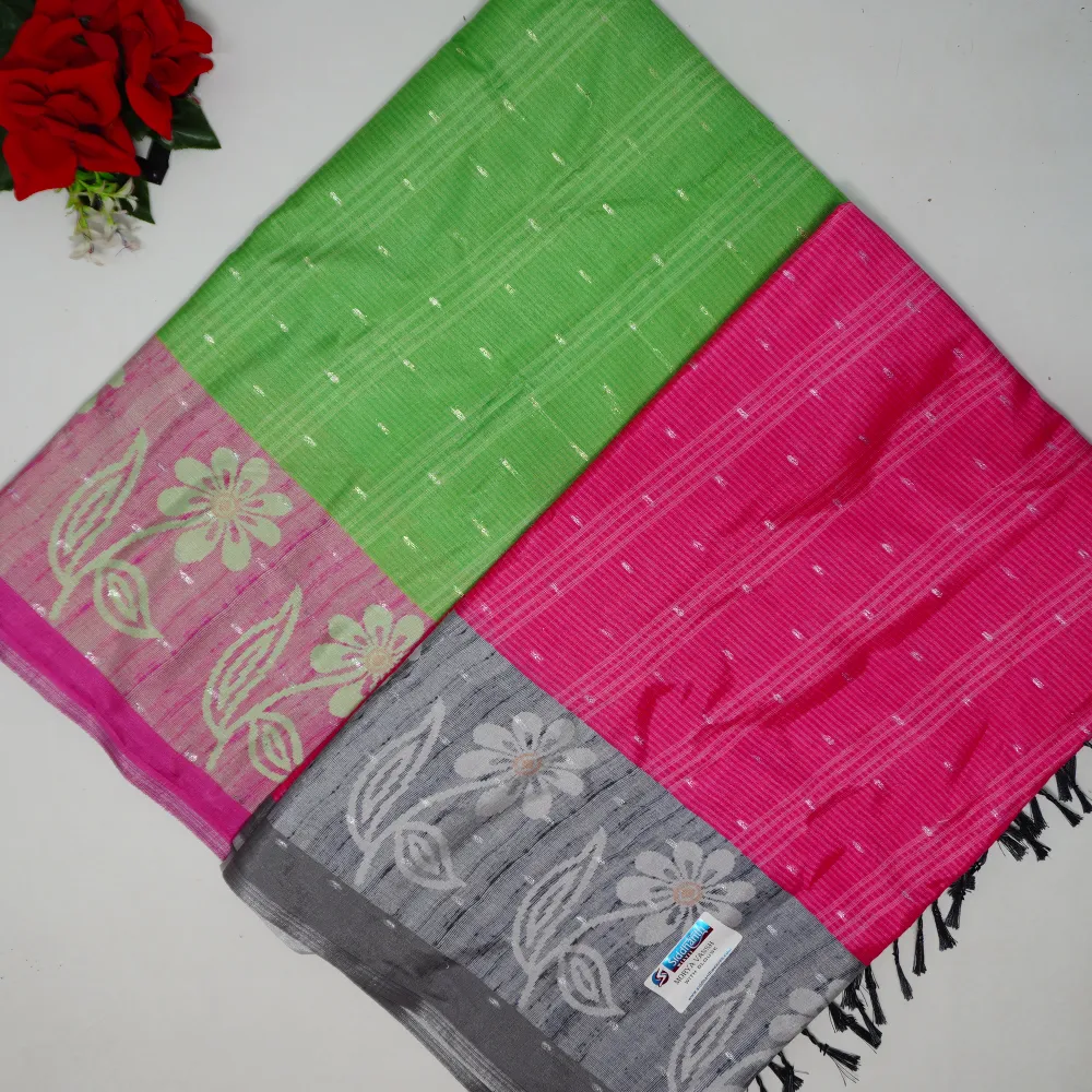 002 (10) Siddhanth Warm Silk With Silver Butties Sarees-MB002 - Image 1