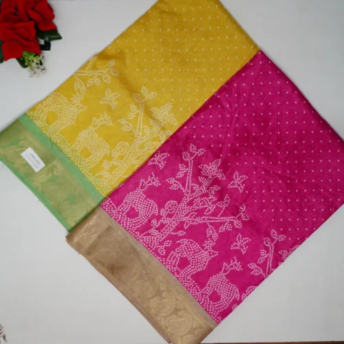 Bandhini Supriya Silk With Pattu Border-MB005