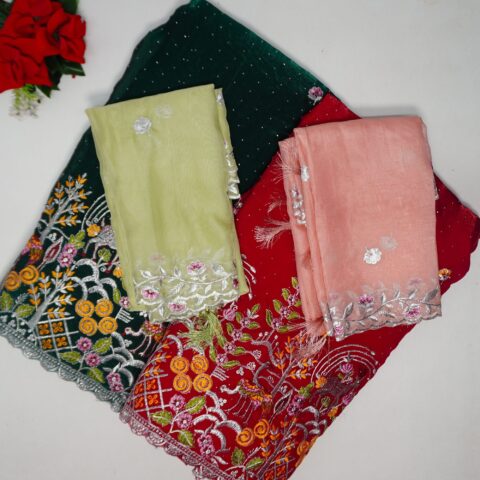 Pure Velvet Space Silk Lehangas