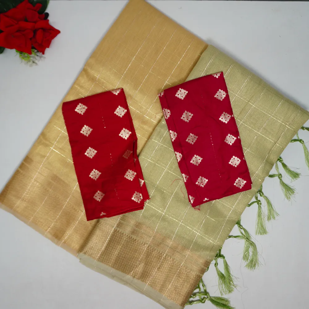 038 (7) Kota Tissue Fancy Sarees -MB038 - Image 1