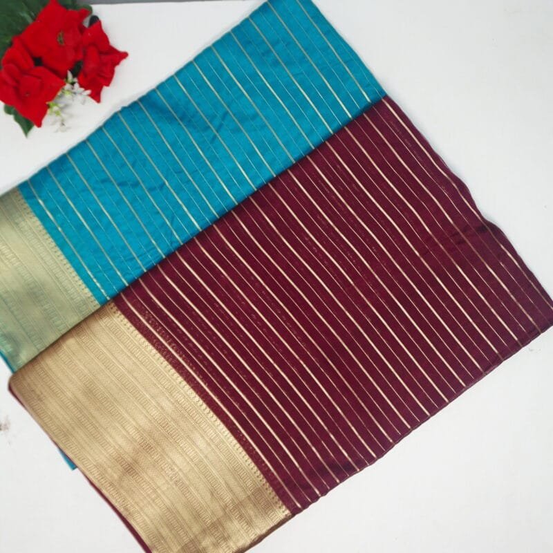 Mysore Silk With All Over Zarry Sarees-MB675 - Image 1