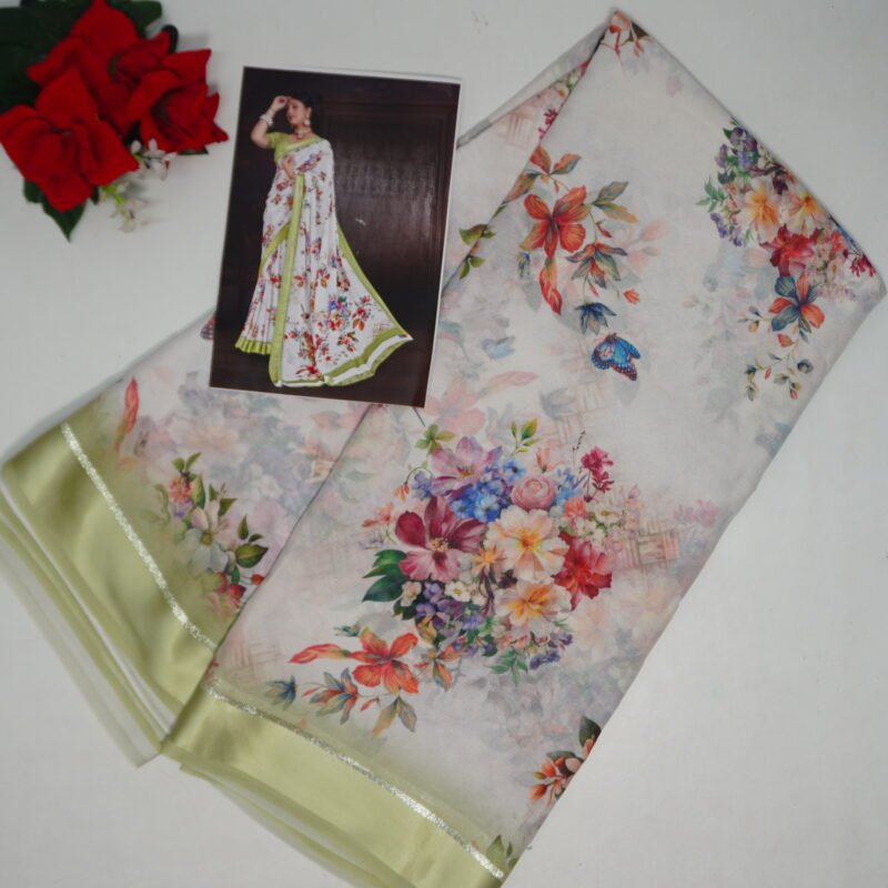 Payal Silk Georgette With Small Border-MB733(Colour Based On Border) - Image 4