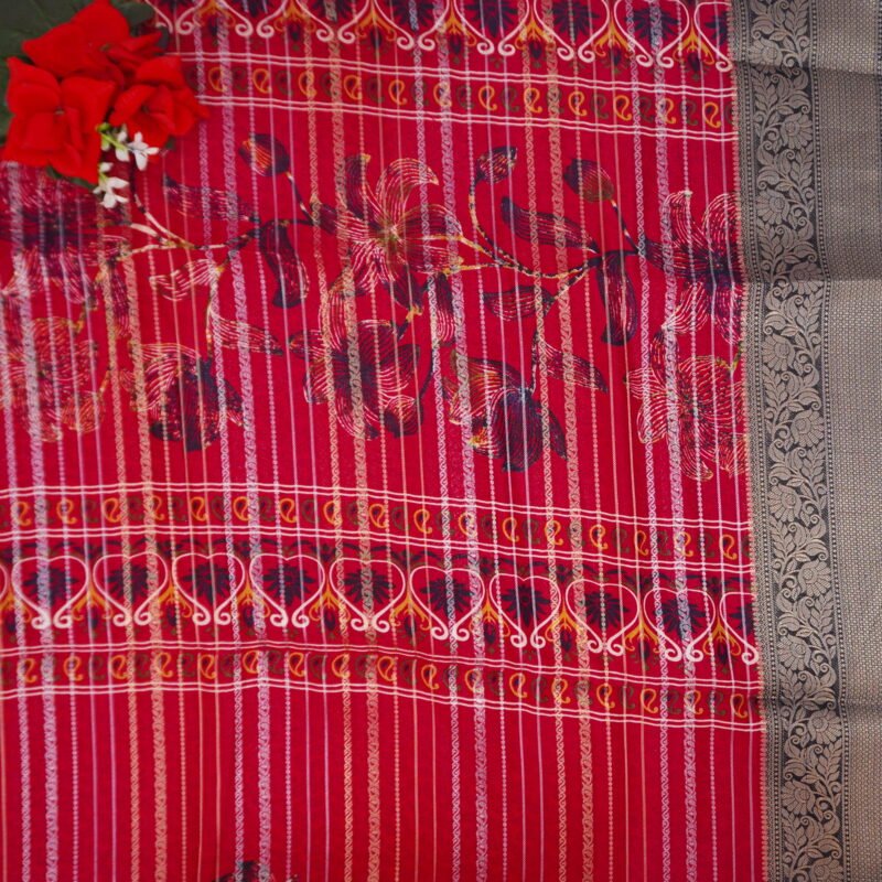 Pure Crape Silk With Zarry Sarees-MB895(739) - Image 3