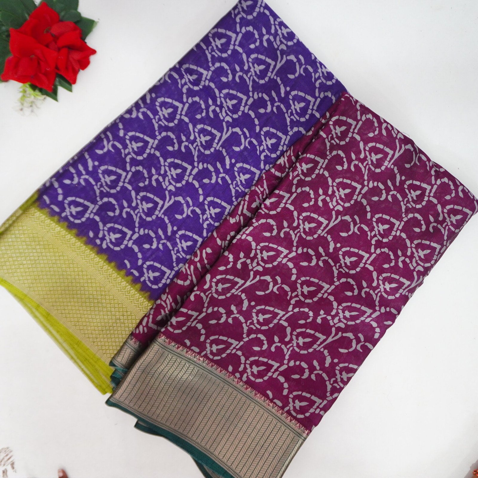 880 (1) Cobra Silk Batic Design Digital Sarees-MB880 - Image 1