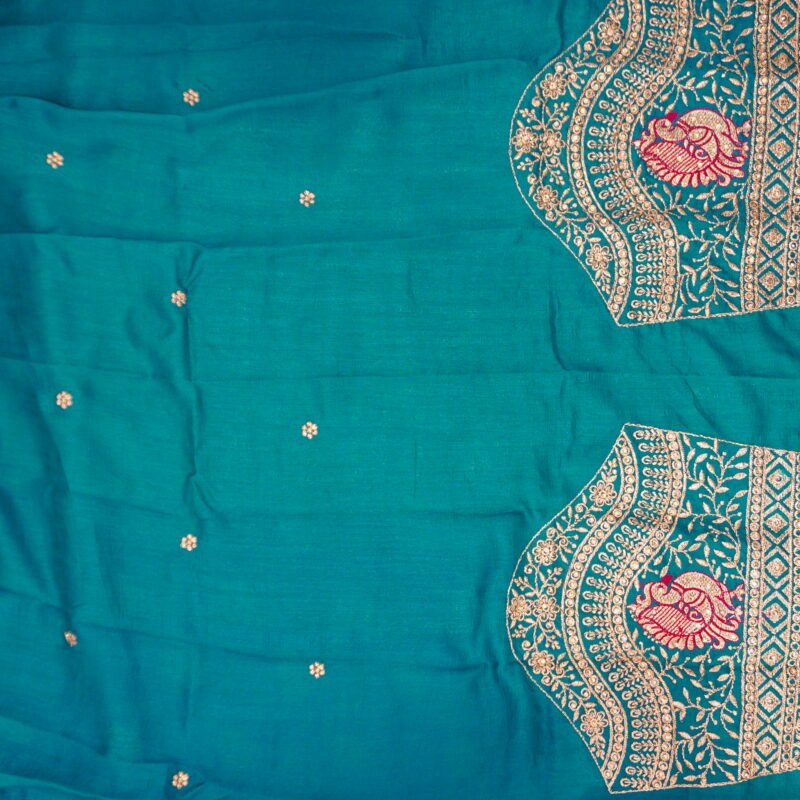 Mysour Silk With Gold Butties And work Blouse -MB894 - Image 2