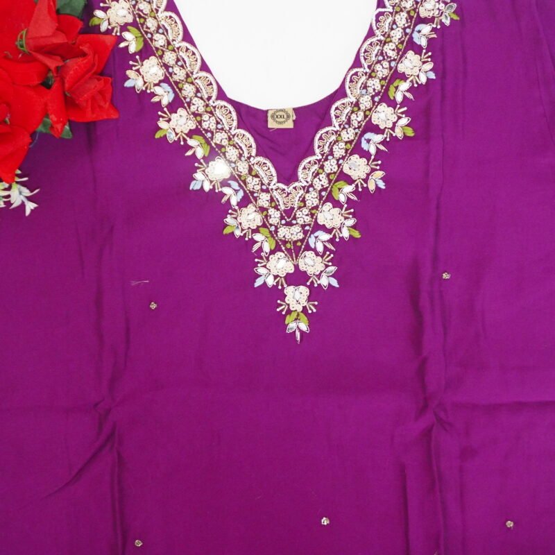 Masleen Silk With Lining & Work 3 Piece Set -MB899 - Image 3