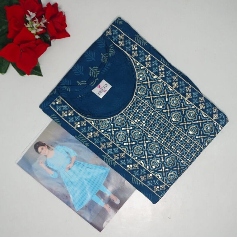 Rayon Umbrella Cut Tops With Pocket-MB903(XXL-44) - Image 2