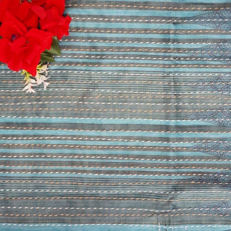 Siddhanth Pure Cream Kantha Sarees-MB342(948) - Image 3