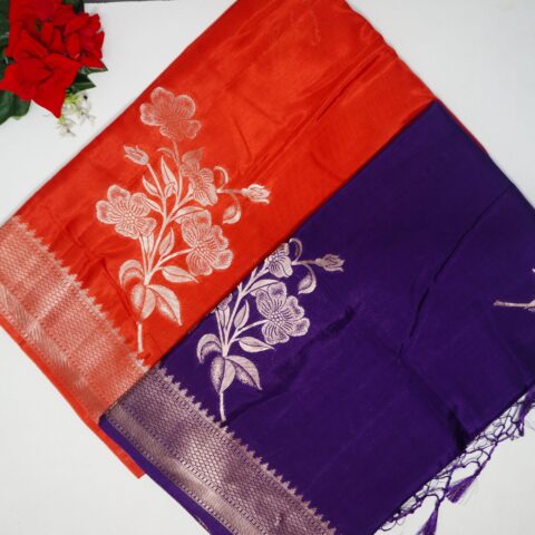 Russain Crape Silk Sarees-MB561(958)