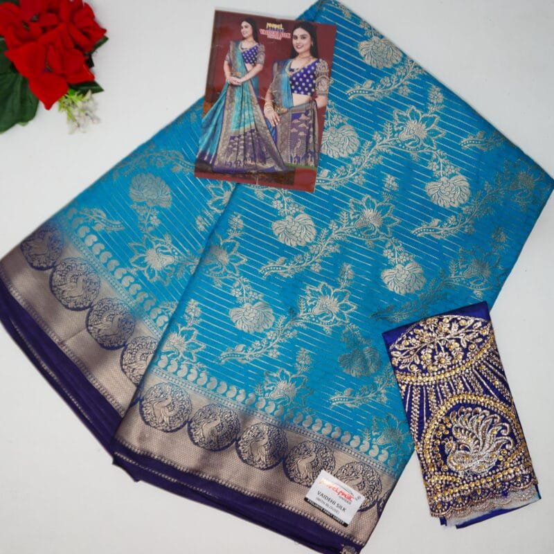 Vaidehi Benarus Pattu Sarees-MB340(974) - Image 4