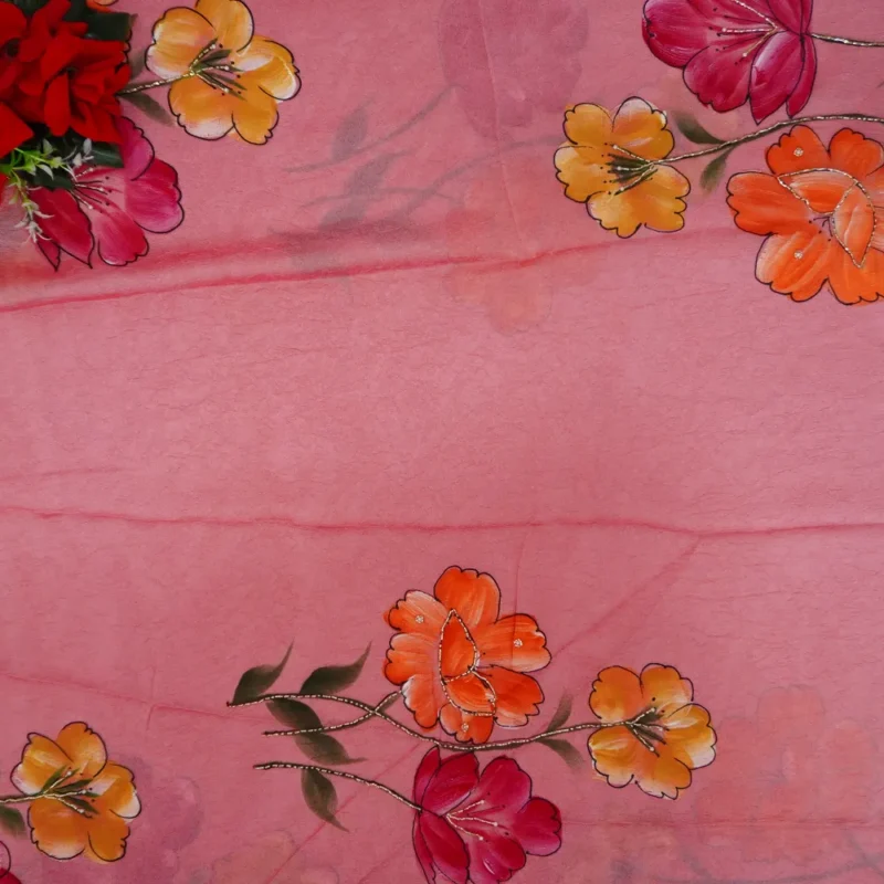 Hand Bresh Paint With Party Ware Sarees-MB337(079) - Image 3