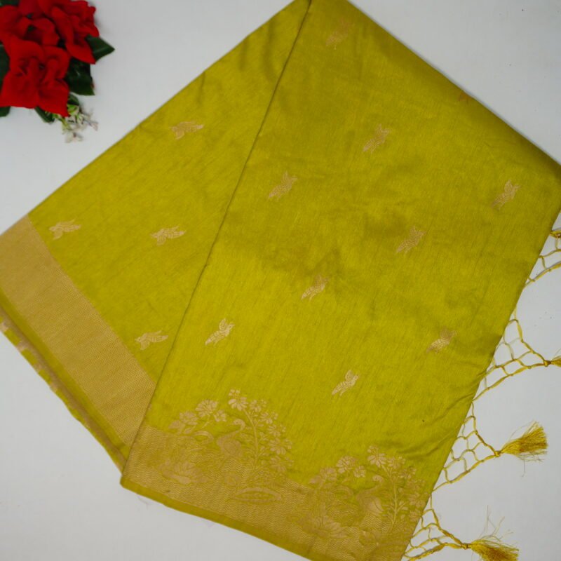 Pure Tusser Georgette Sarees-MB555(087) - Image 4