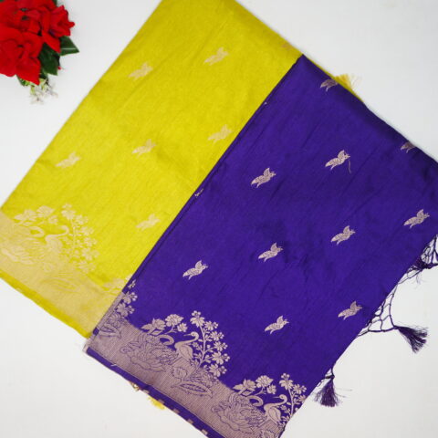 Pure Tusser Georgette Sarees-MB555(087)