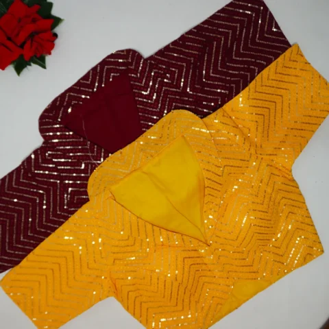 Coller Neck Party Ware Blouses-B03