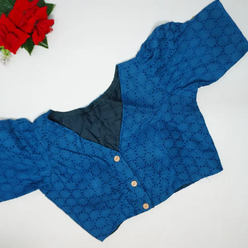 Hakoba Boat Neck Blouses-B031 - Image 3