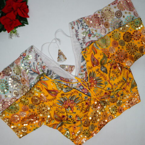 Vichitra Silk Party Ware Blouses-B018
