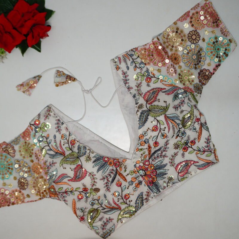 Vichitra Silk Party Ware Blouses-B018 - Image 3