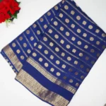 Russain Crape Silk Sarees-MB183 - Image 4