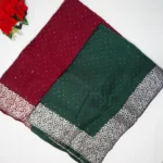 Georgette Silk With Silver Viscose Border -MB300