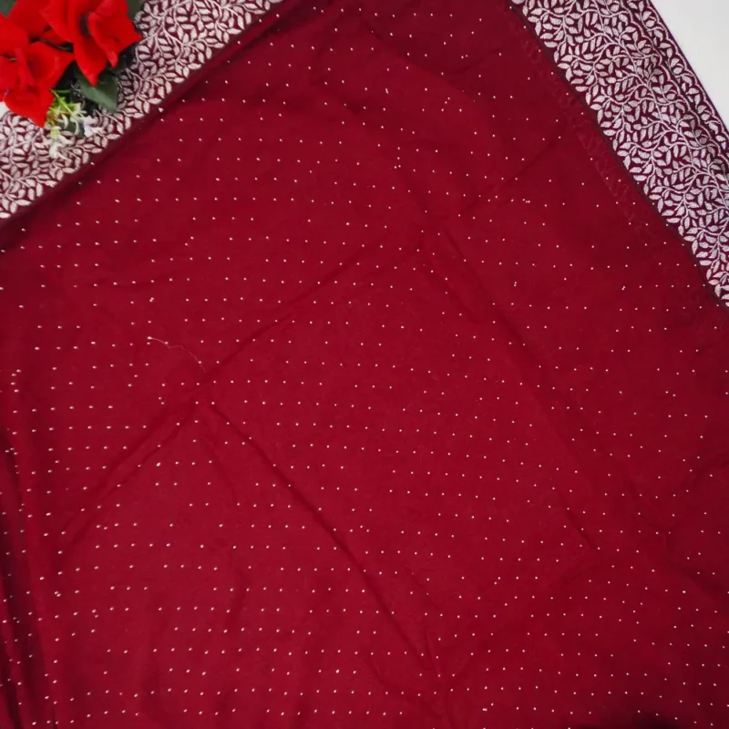 Georgette Silk With Silver Viscose Border -MB334(300) - Image 3