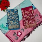 Pure Georgette Bresh paint Sarees-MB334