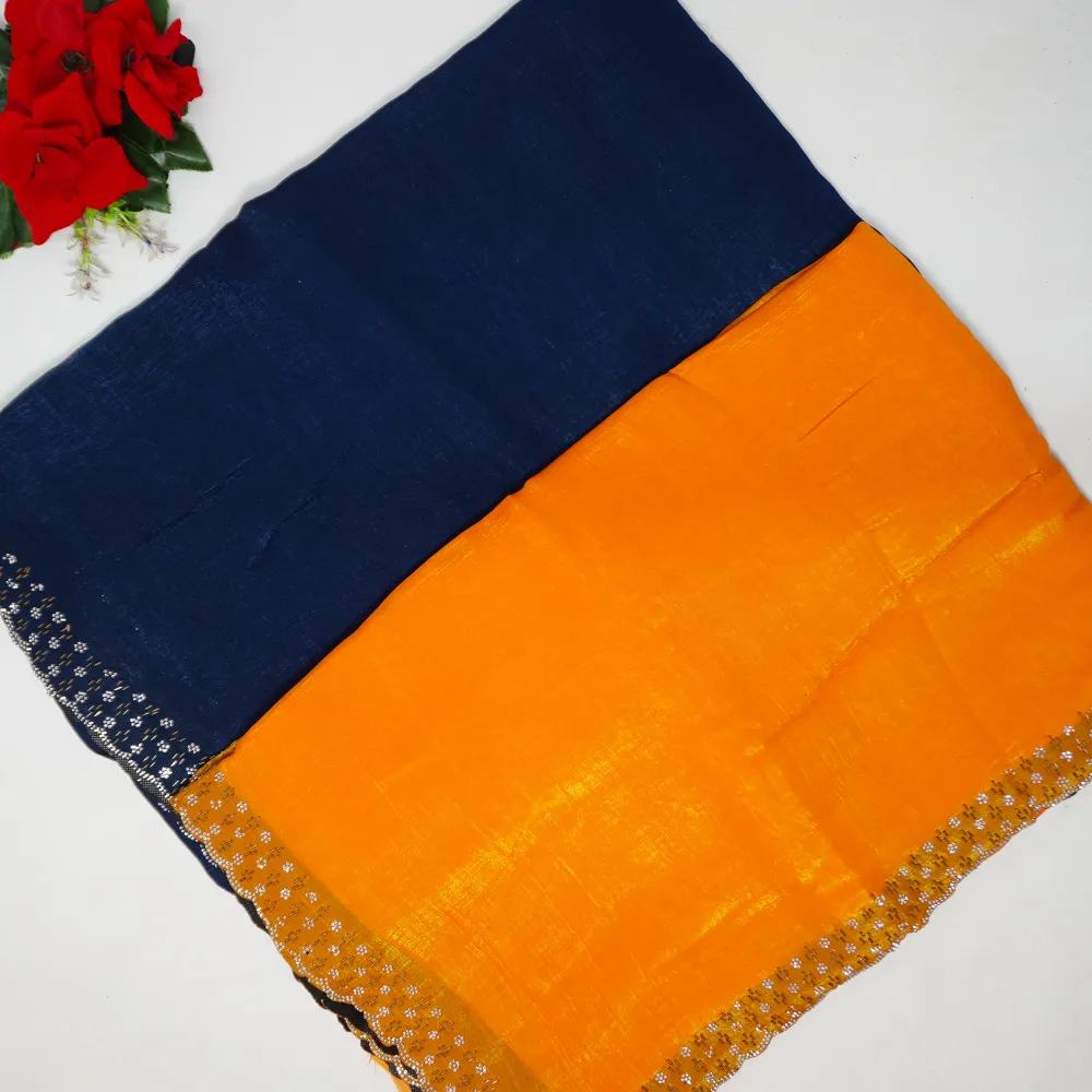 349 (7) Space Silk With Work Sarees-MB349 - Image 1