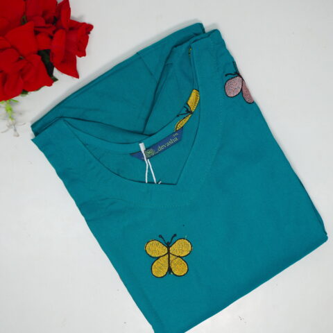Butterfly Work Rayon Umbrella Cut Tops-MB387(M-XXL)