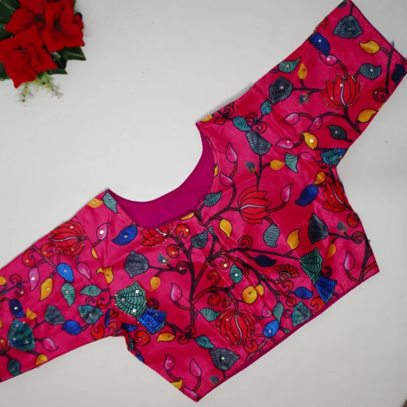 Fantom Silk Boat Neck Blouses-B012 - Image 3