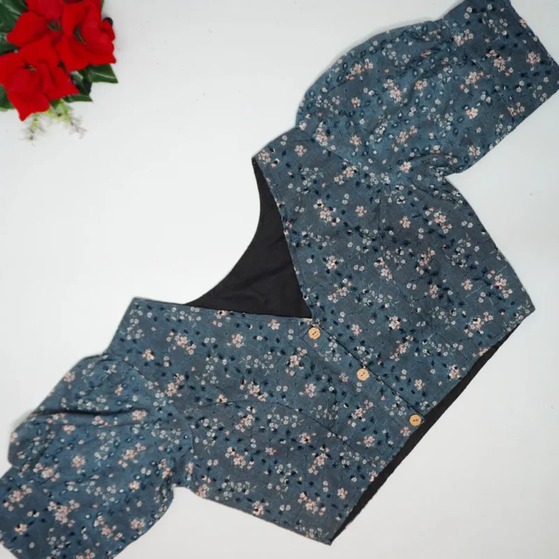Hakoba Boat Neck Blouses-B009 - Image 3