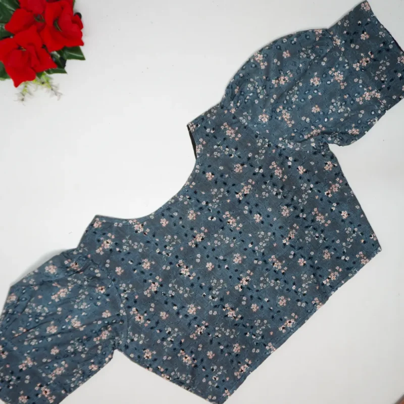 Hakoba Boat Neck Blouses-B009 - Image 2