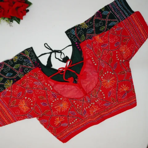 Kantha Work Round Neck Blouses-B003