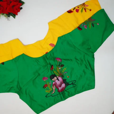 Malai Cotton Embroidery Blouses-B029