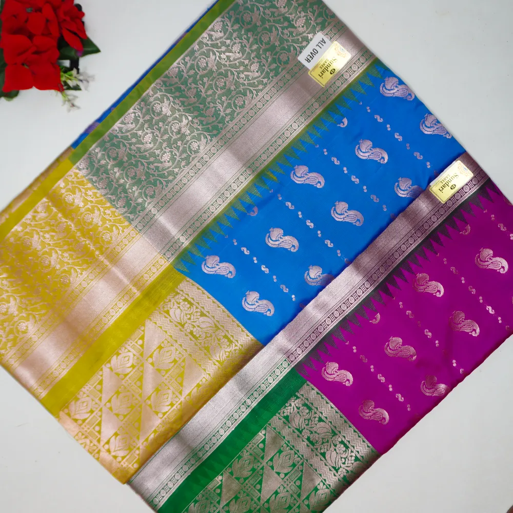 394 (8) Semi Uppada Pattu Sarees-MB394 - Image 1