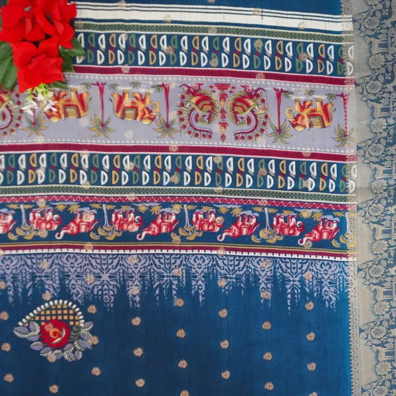 Pure Chinon Silk Sarees-MB4327(434) - Image 3