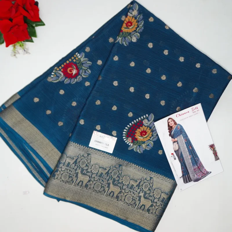Pure Chinon Silk Sarees-MB4327(434) - Image 4