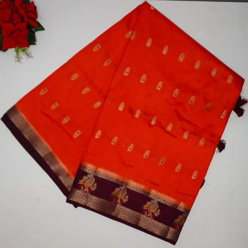 Basic Raw Mango With Pattu Border-MB549(435) - Image 4