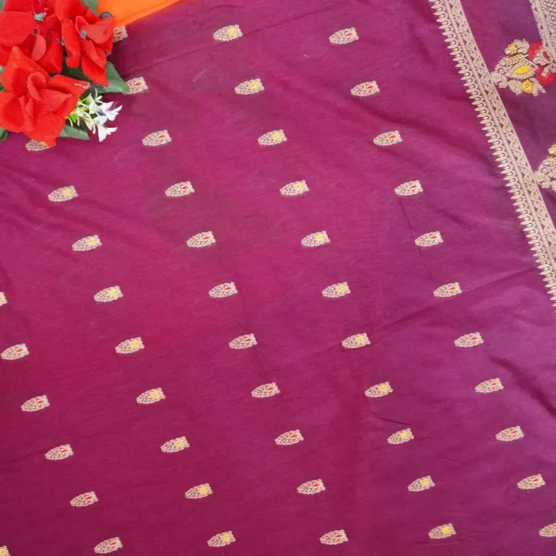 Basic Raw Mango With Pattu Border-MB549(435) - Image 2