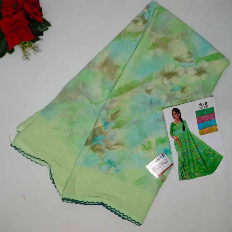Crape Georgette Lace Border Sarees-MB325(445) - Image 4