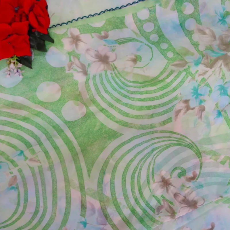 Crape Georgette Lace Border Sarees-MB325(445) - Image 3