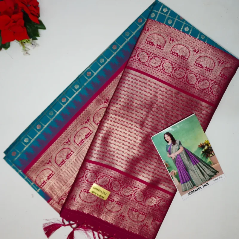 Narayana Pattu With Mangalagiri Checks-MB457 - Image 4