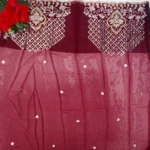 Glossy Silk With Work Blouse-MB464 - Image 3