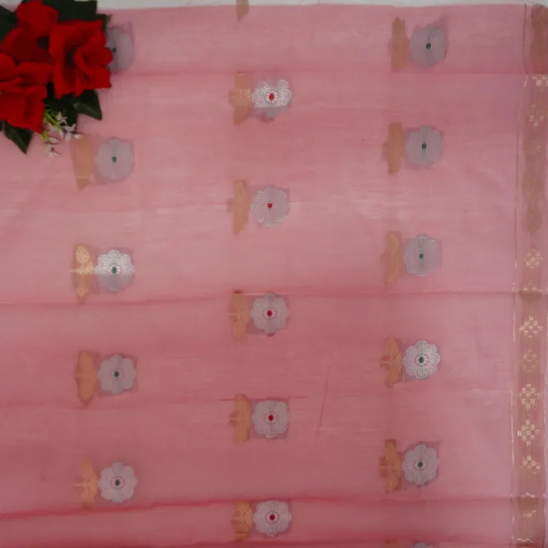 Pure Lenin Fancy In Pattu Sarees-MB322(465) - Image 3