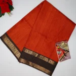 Poornima Silk With Checks( Brick red to brown)-MB484