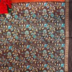 Poornima Silk With Checks( Brick red to brown)-MB484 - Image 3