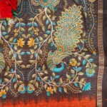 Poornima Silk With Checks( Brick red to brown)-MB484 - Image 2