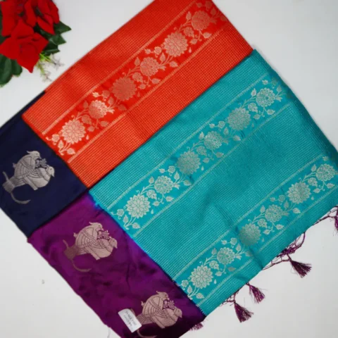 Pure Russian Crape Vertical Weaving Sarees