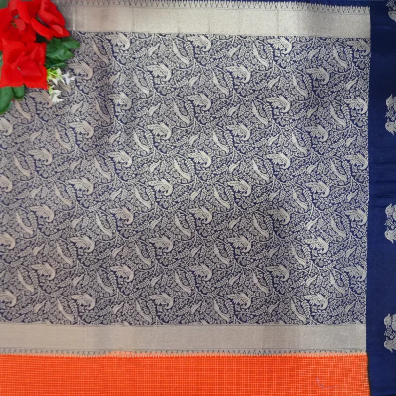 Pure Russian Crape Vertical  Weaving Sarees -MB494 - Image 3