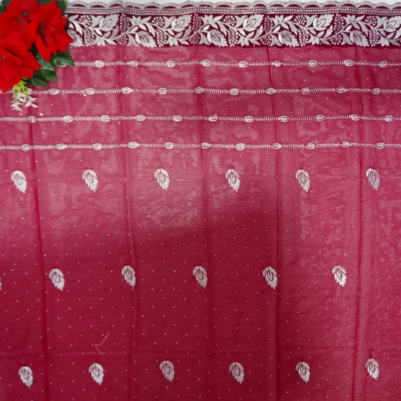 Silver special Rangoli Georgette Work Sarees -MB495 - Image 3
